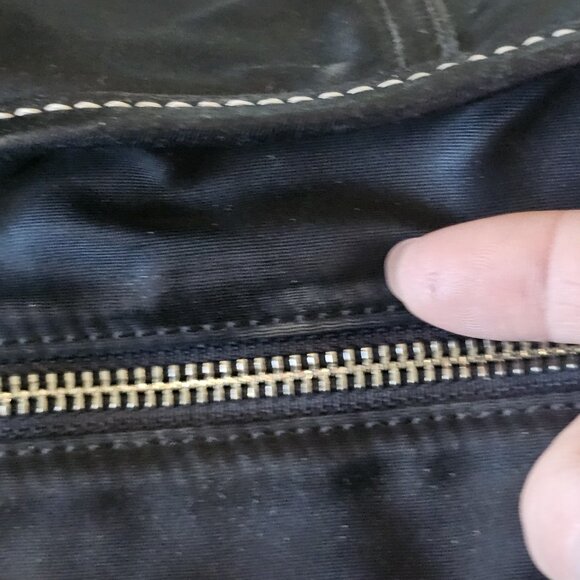 VTG Y2K COACH Black Nylon Leather Tote Purse Bag 5150 Classic Preppy Minimalist - Picture 13 of 13